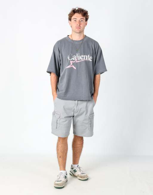 Vintage Wrangler 36x21 canvas cargo shorts in grey