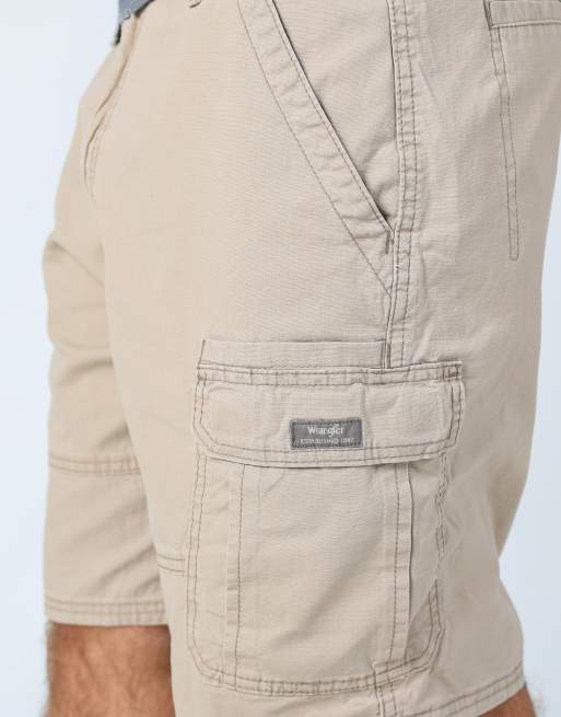 Vintage Wrangler 36x21 canvas cargo shorts in tan, 4 of 4