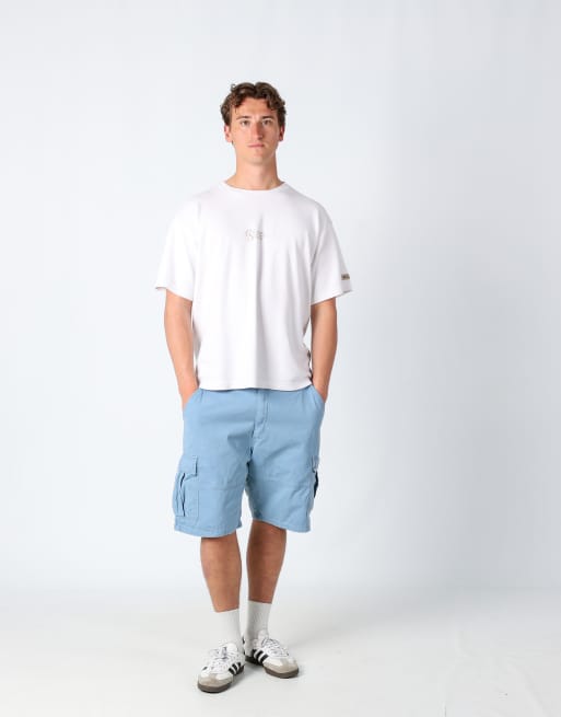 Vintage Wrangler 36x21 canvas cargo shorts light blue