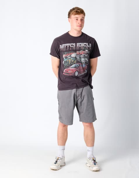 Vintage Wrangler 36x21 Canvas Carpenter Baggy Shorts Charcoal Grey - view 1