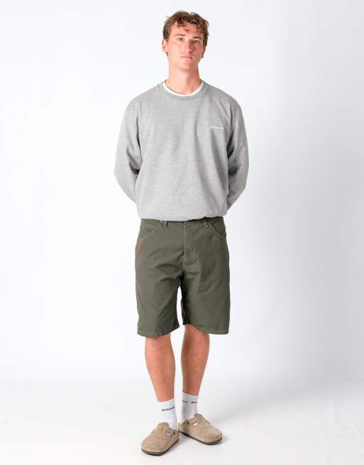 Vintage Wrangler 36x21 Canvas Carpenter Baggy Shorts Dark Green