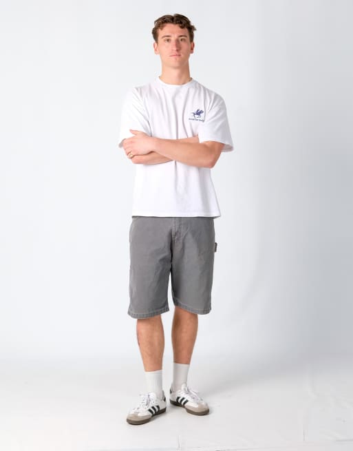 Vintage Wrangler 36x21 Canvas Carpenter Baggy Shorts Grey