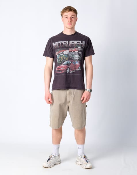 Vintage Wrangler 36x21 Denim Carpenter Baggy Jorts Shorts Beige - view 1