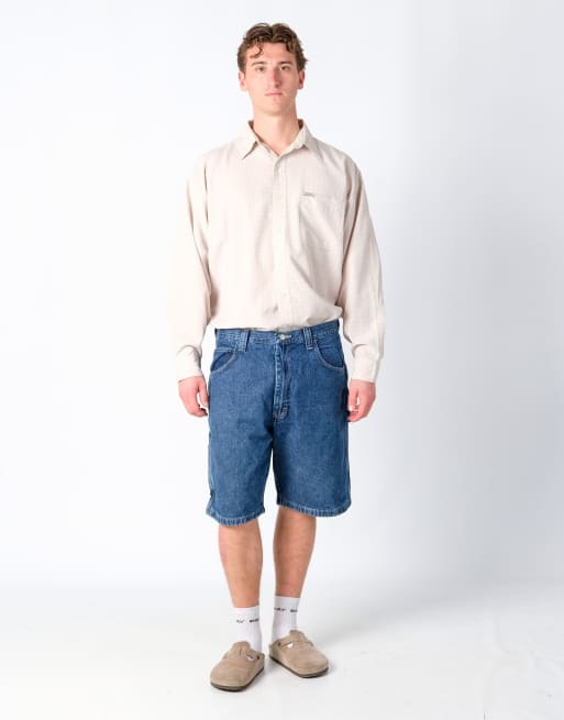 Vintage Wrangler 36x21 Denim Carpenter Baggy Jorts Shorts Blue