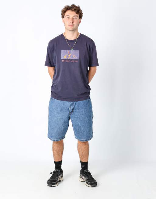Vintage Wrangler 36x21 denim carpenter baggy jorts shorts blue
