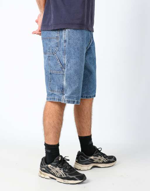 Vintage Wrangler 36x21 denim carpenter baggy jorts shorts blue, 3 of 4