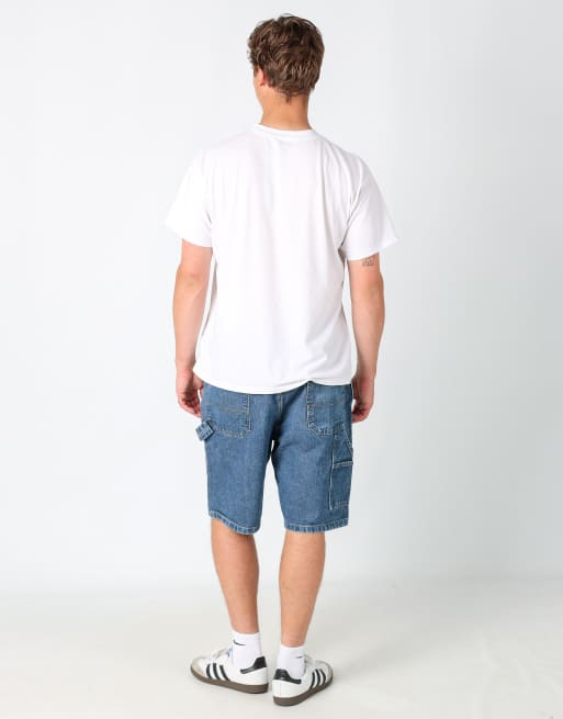 Vintage Wrangler 36x21 denim carpenter baggy jorts shorts in blue, 3 of 4