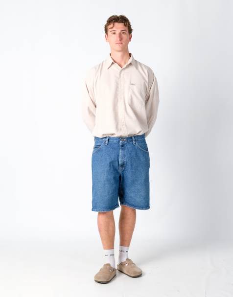 Vintage Wrangler 36x21 Denim Jorts Shorts Blue - view 1
