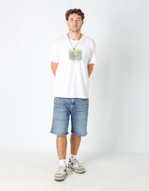 Vintage Wrangler 36x21 denim jorts shorts in light blue, 2 of 4
