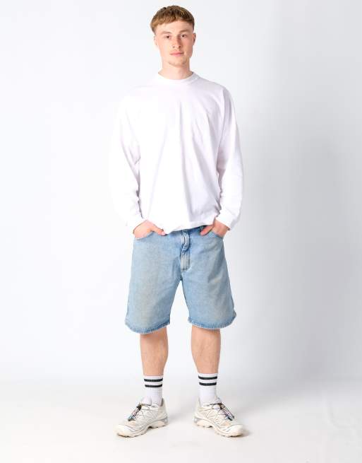Vintage Wrangler 36x21 Denim Jorts Shorts Light Blue