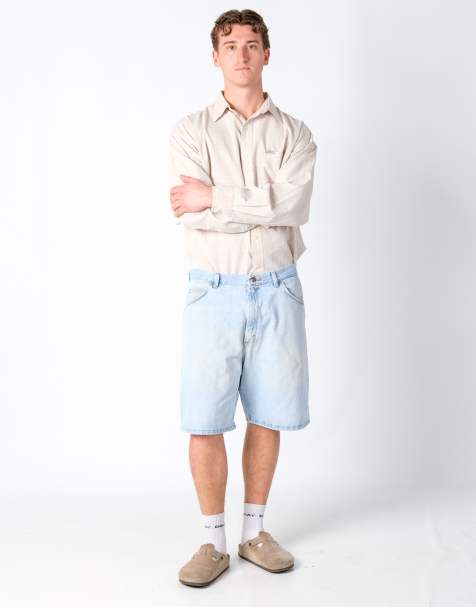 Vintage Wrangler 36x21 Denim Jorts Shorts Light Blue - view 1