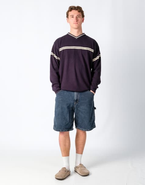 Vintage Wrangler 36x21 Denim Jorts Shorts Navy Blue - view 1