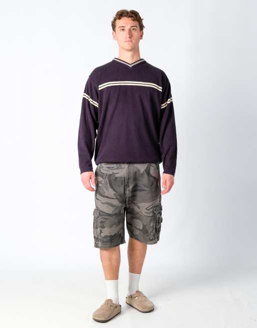 Vintage Wrangler 36x22 Canvas Cargo Shorts Charcoal Grey