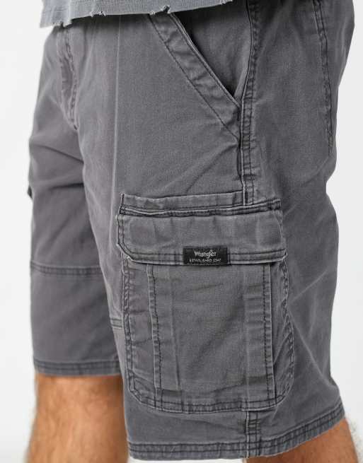 Vintage Wrangler 36x22 canvas cargo shorts in charcoal grey, 4 of 4