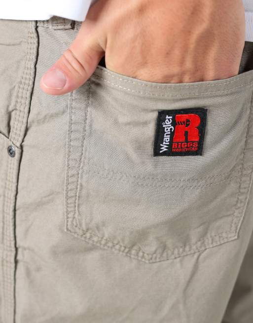 Vintage Wrangler 36x22 canvas cargo shorts in grey, 4 of 4