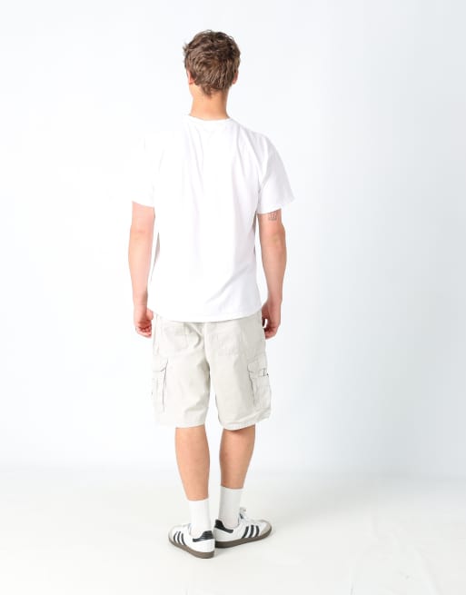 Vintage Wrangler 36x22 canvas cargo shorts in ivory, 3 of 4