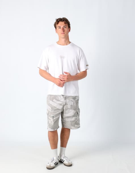 Vintage Wrangler 36x22 canvas cargo shorts light grey - view 1