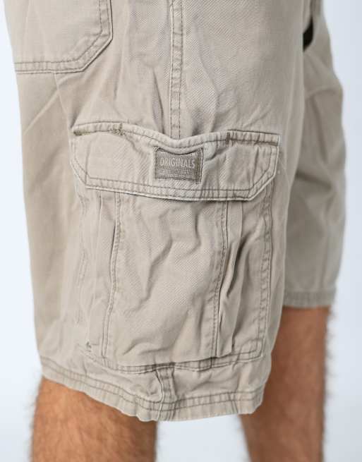 Vintage Wrangler 36x22 canvas cargo shorts tan, 4 of 4