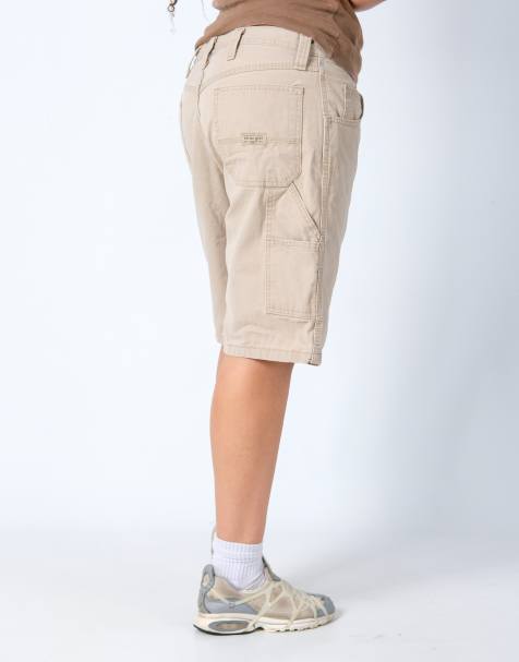 Vintage Wrangler 36x22 Canvas Carpenter Baggy Shorts Beige - view 1