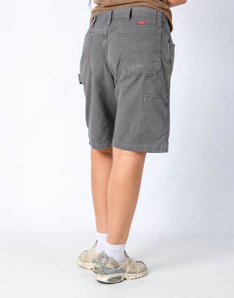 Vintage Wrangler 36x22 Canvas Carpenter Baggy Shorts Grey - view 1