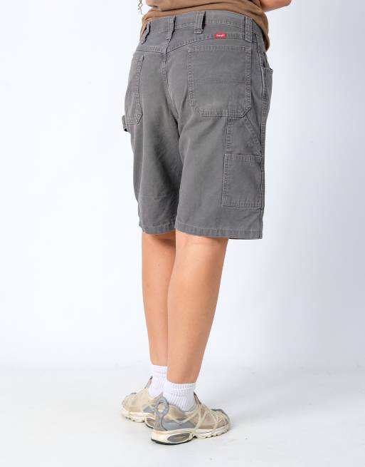 Vintage Wrangler 36x22 Canvas Carpenter Baggy Shorts Grey