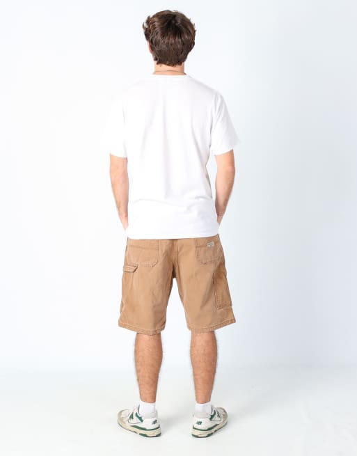 Vintage Wrangler 36x22 canvas carpenter baggy shorts in bronze, 3 of 4