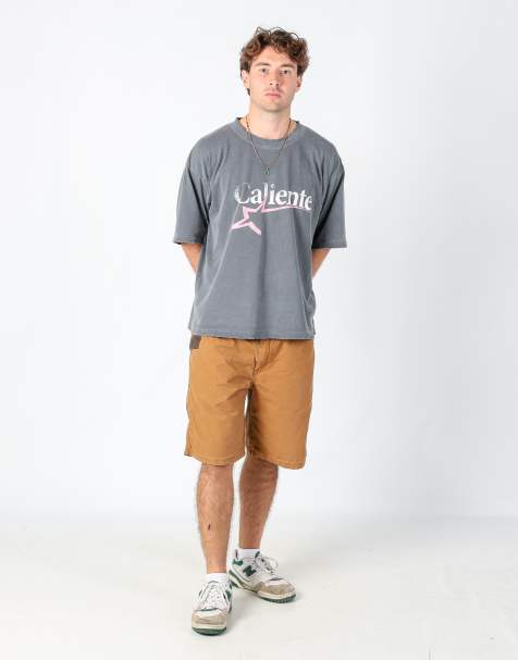 Vintage Wrangler 36x22 canvas carpenter baggy shorts in brown - view 1