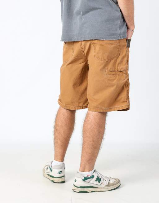Vintage Wrangler 36x22 canvas carpenter baggy shorts in brown, 2 of 4