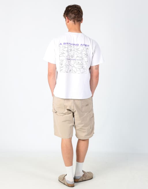 Vintage Wrangler 36x22 canvas carpenter baggy shorts in tan, 3 of 4