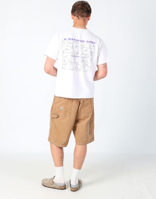 Vintage Wrangler 36x22 canvas carpenter baggy shorts in tan, 3 of 4
