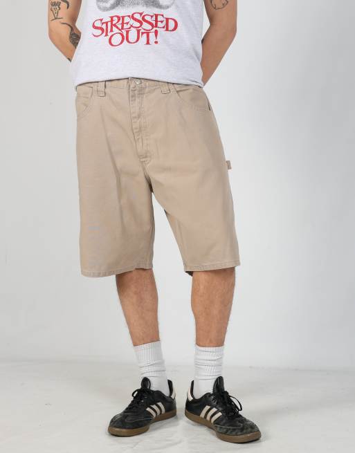 Vintage Wrangler 36x22 canvas carpenter baggy shorts in tan