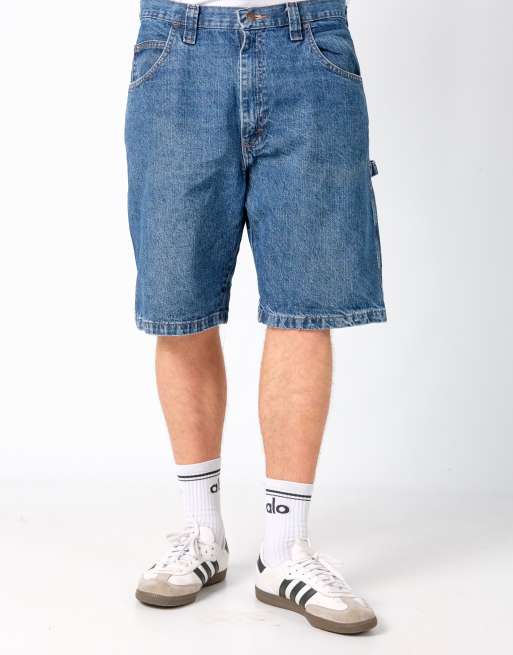 Vintage Wrangler 36x22 Denim Carpenter Baggy Jorts Shorts Blue