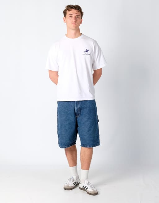 Vintage Wrangler 36x22 Denim Carpenter Baggy Jorts Shorts Blue