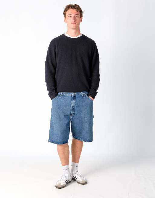 Vintage Wrangler 36x22 Denim Carpenter Baggy Jorts Shorts Blue