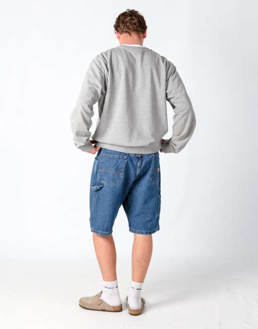 Vintage Wrangler 36x22 Denim Carpenter Baggy Jorts Shorts Blue, 2 of 4