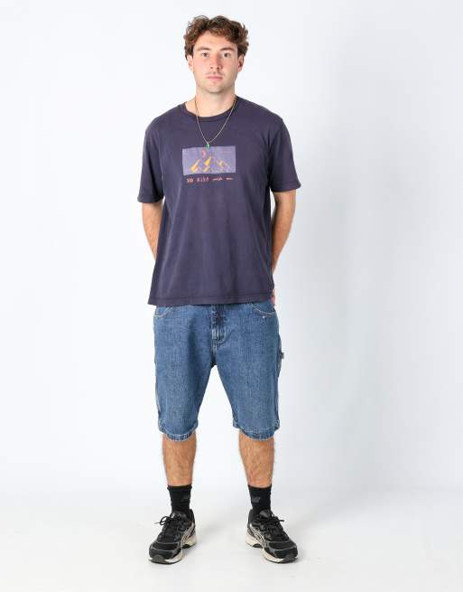 Vintage Wrangler 36x22 denim carpenter baggy jorts shorts blue