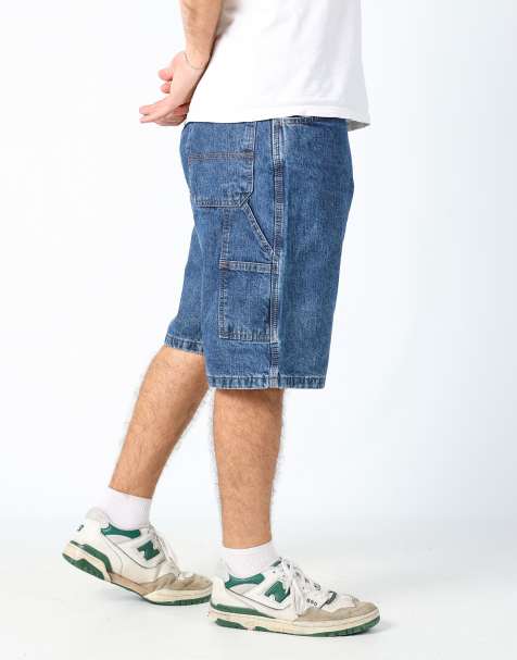 Vintage Wrangler 36x22 denim carpenter baggy jorts shorts in blue - view 1
