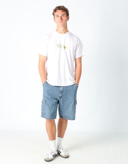 Vintage Wrangler 36x22 denim carpenter baggy jorts shorts in blue, 2 of 4