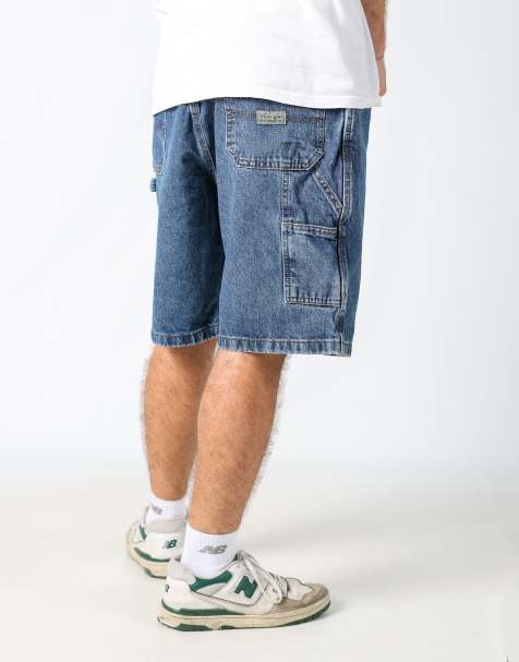 Vintage Wrangler 36x22 denim carpenter baggy jorts shorts in blue - view 1