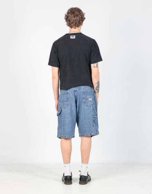 Vintage Wrangler 36x22 denim carpenter baggy jorts shorts in blue, 3 of 4