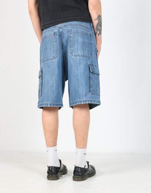 Vintage Wrangler 36x22 denim carpenter baggy jorts shorts in blue, 1 of 4