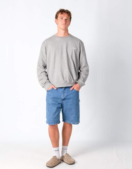 Vintage Wrangler 36x22 Denim Carpenter Baggy Jorts Shorts Light Blue