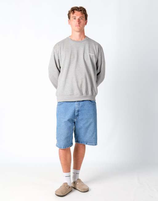 Vintage Wrangler 36x22 Denim Carpenter Baggy Jorts Shorts Light Blue