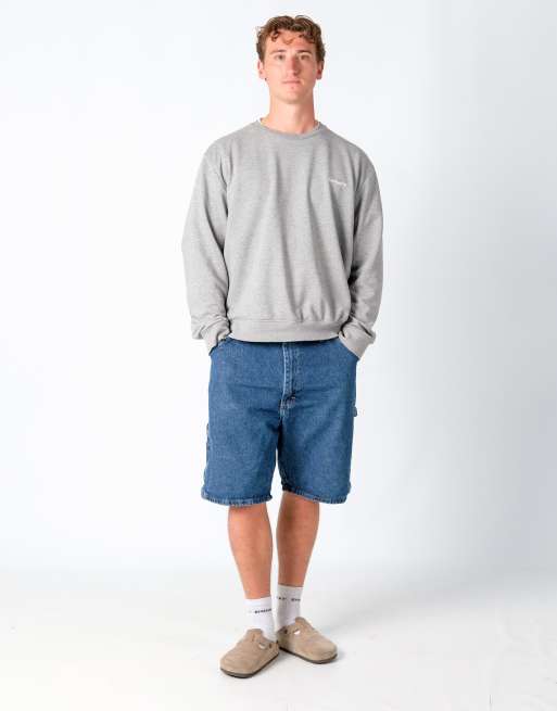 Vintage Wrangler 36x22 Denim Carpenter Baggy Jorts Shorts Navy Blue