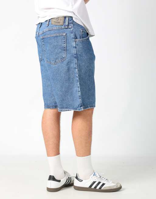 Vintage Wrangler 36x22 denim jorts shorts in blue
