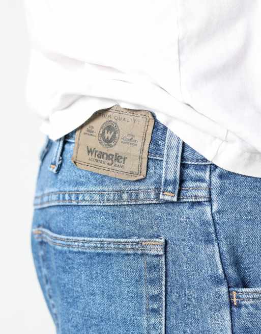 Vintage Wrangler 36x22 denim jorts shorts in blue, 4 of 4