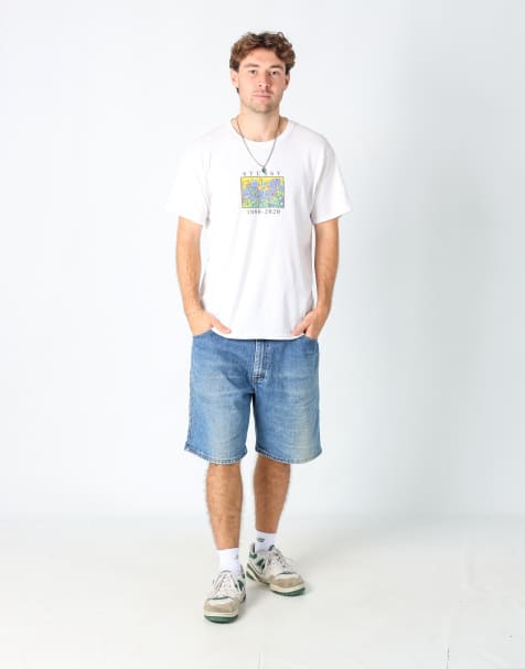 Vintage Wrangler 36x22 denim jorts shorts in light blue - view 1