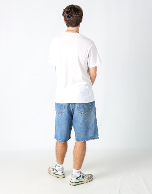 Vintage Wrangler 36x22 denim jorts shorts in light blue, 3 of 4