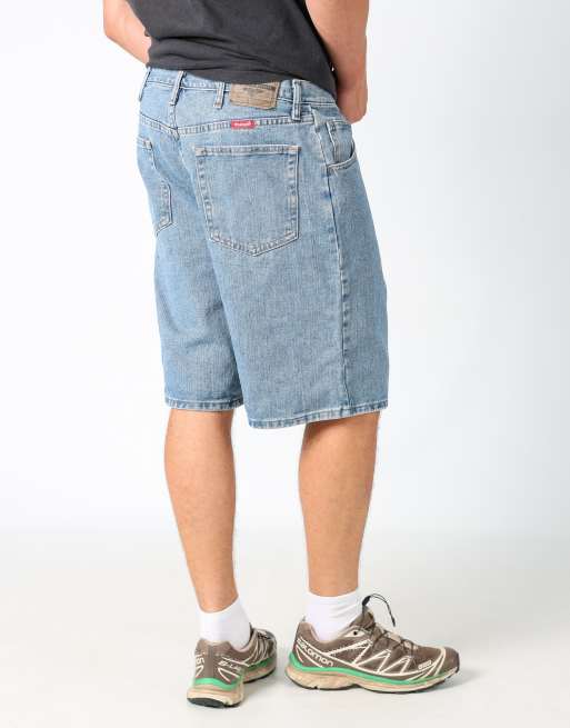 Vintage Wrangler 36x22 denim jorts shorts in light blue