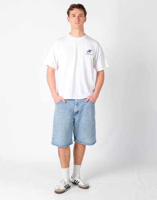 Vintage Wrangler 36x22 Denim Jorts Shorts Light Blue